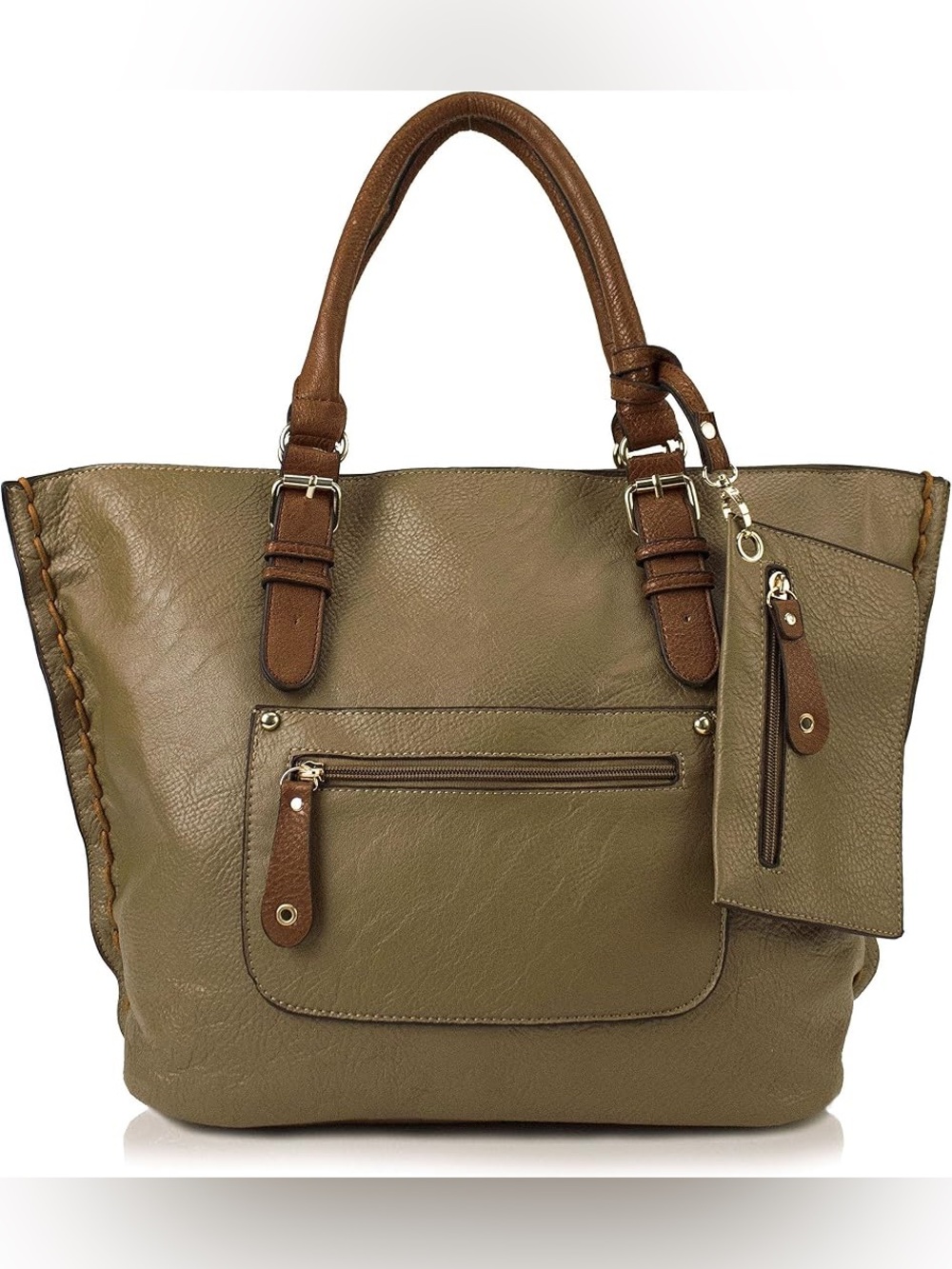 NWT Scarleton Large Tote Bag Pebbled Vegan Leather w/ brown accents….